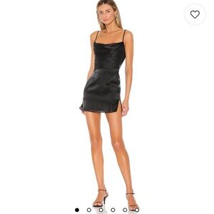Elegant Black Satin Mini Dress